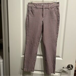 Old Navy Red Plaid Pixie Straight Leg Mid Rise Chinos Jeans Women's Size…